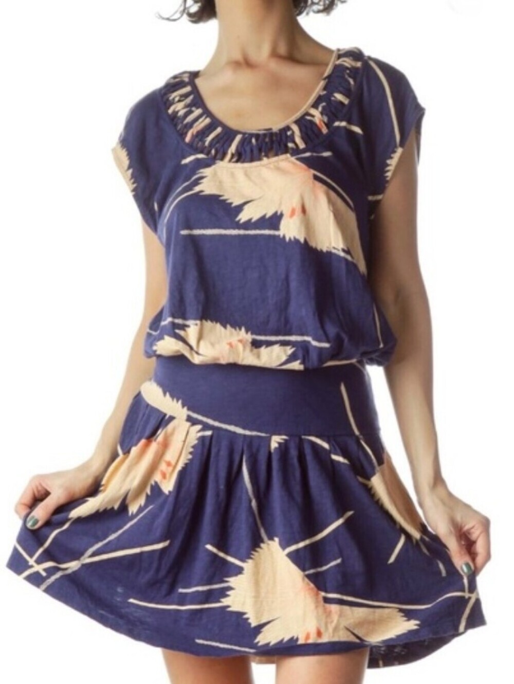 Leifnotes Anthropologie Scatterred Stellar Pleated Mini Dress Size XS